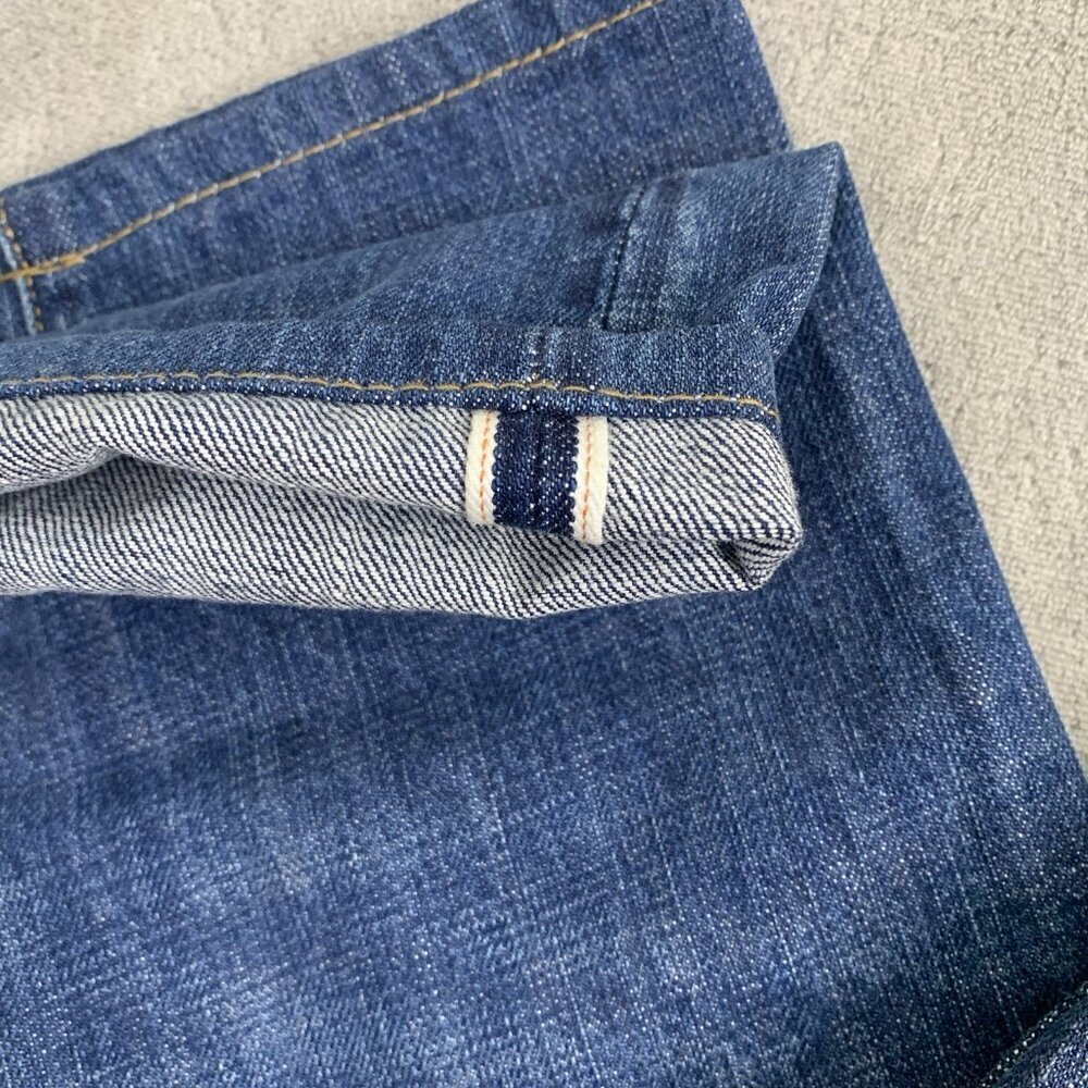 Taylor Stitch Jeans Mens 26x23” Democratic Selvedge Red Line Blue Wash Denim - Picture 4 of 16